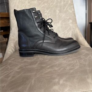 Rag & Bone Slayton Black Leather Lace Up Boots